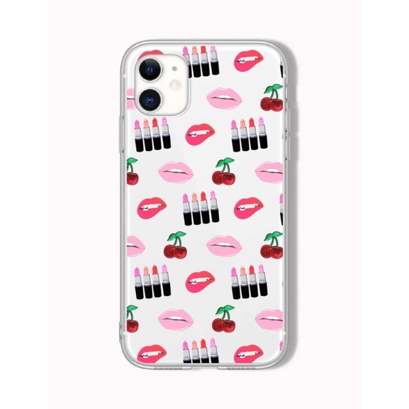 Lips & Cherry Print iPhone 12 Pro Max Case 🍒